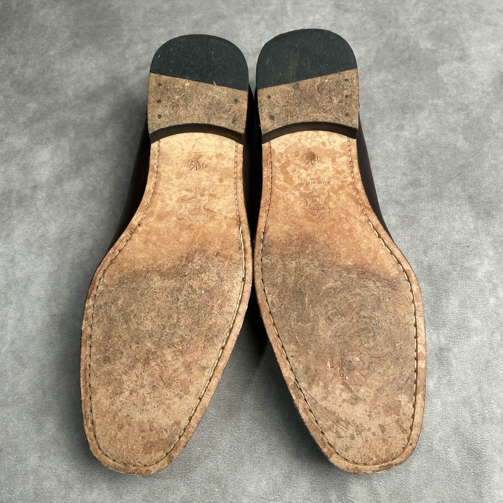 Sandro Moscoloni Dark Brown Pebbled Leather Penny Loafers - Picture 8 of 9